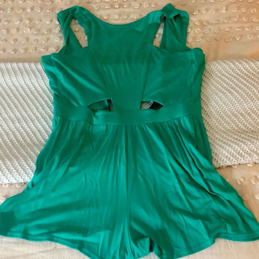 Green cutout romper